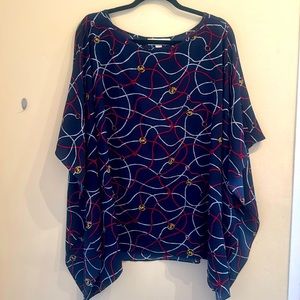 Beautiful dark blue poncho NWOT